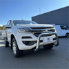 White holden utility truck featuring a 304 stainless steel chrome nudge bar compatible with colorado 2012-2020 models