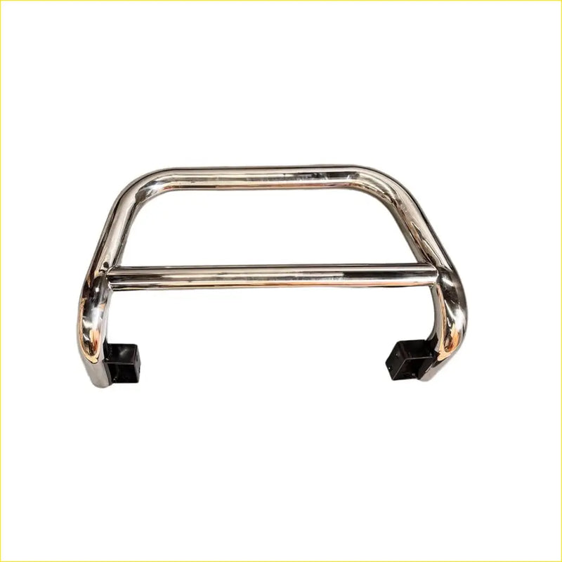 Shiny chrome 304 stainless steel nudge bar with black rubber end caps for isuzu d-max ls lx 2021-2023 truck