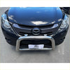 Chrome finished 304 stainless steel nudge bar mounted on black mazda bt50 2012 to 2020 front bumper guard