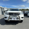 White mazda pickup truck with 304 stainless steel chrome nudge bar and black grille for bt-50 2012-2020