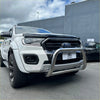 White ford ranger with a 304 stainless steel chrome nudge bar and black grille for px1 2 3 2012-2021 and everest