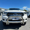 White ford ranger pickup truck with chrome 304 stainless steel nudge bar front bumper guard for px1 2 3 2012-2021 evergreen