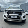 White ford ranger with a 304 stainless steel chrome nudge bar and black grille for px1 2 3 2012-2021 everest
