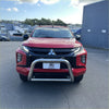 Red mitsubishi triton 2019-2023 with chrome 304 stainless steel nudge bar and roof rack utility vehicle
