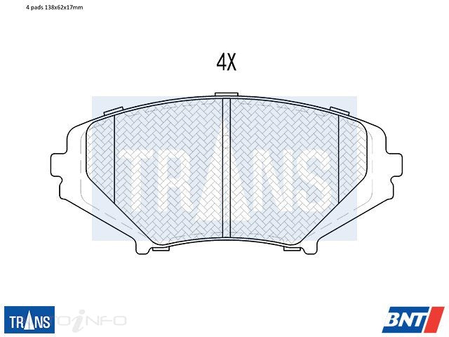 TRANS Brake Pads Transmission Front Mazda RX8 03-On - DB1513TR