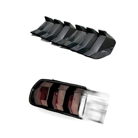 Smoked Tail Light Cover to suit Ford Mustang 2018-2023 Black ABS Trim Shell — image 2