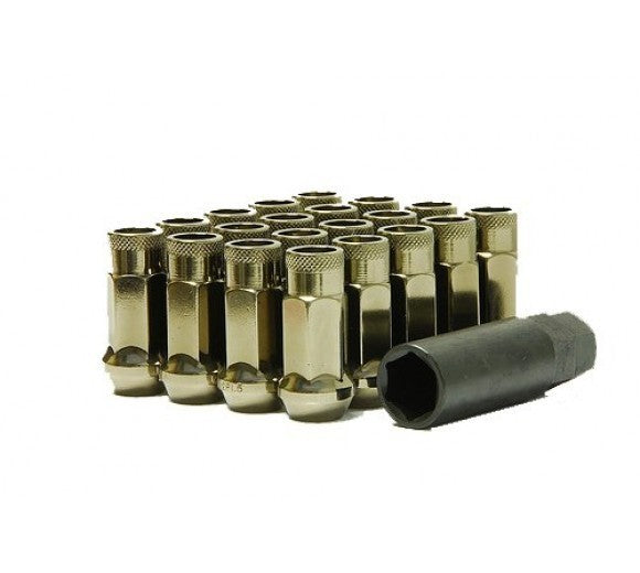 KICS Muteki SR48 Open Ended Lug Nuts - Chrome Titanium (12 x 1.25)