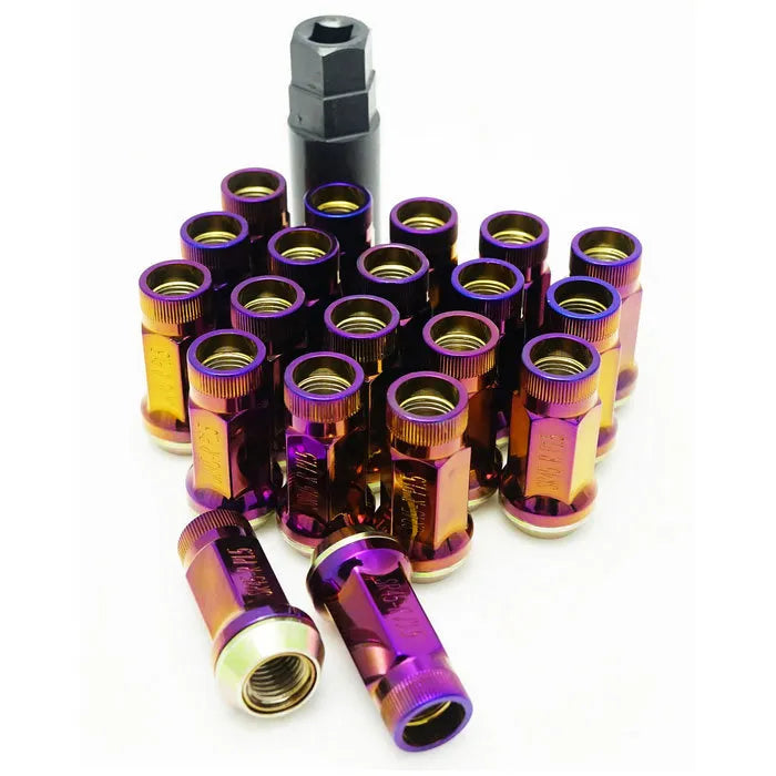 KICS Muteki SR45R Rotating Taper Lug Nuts Open End - Burning Titanium - 12 x 1.25