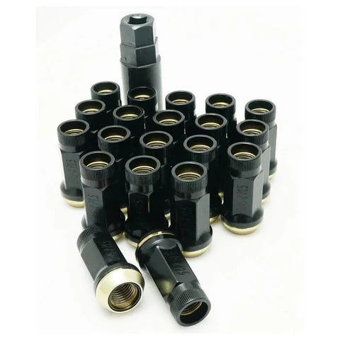 KICS Muteki SR45R Rotating Taper Lug Nuts Open End - Black - 12 x 1.5