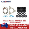 Nissan Navara D40 YD25 2.5L Turbo Charger Installation Stud & Gasket Kit