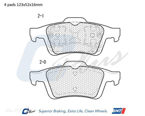 C-Plus Brake Pads Rear Holden Mazda Volvo - DB1665CP