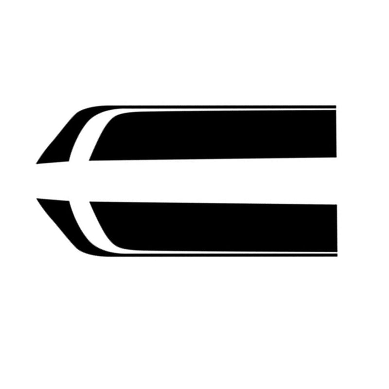 2x Black Racing Hood Stripe Decals (Pair) to suit Universal Cars — image 1