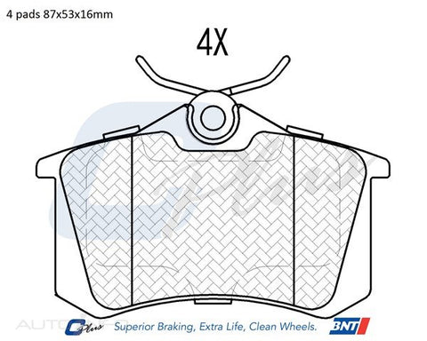 C-Plus Brake Pads Rear Audi Peugeot VW 87-On - DB1192CP