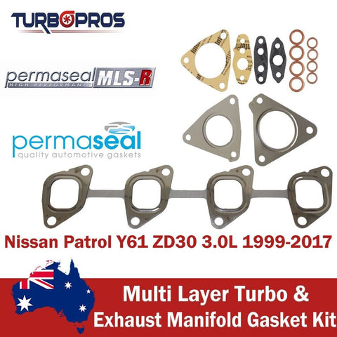 Nissan Patrol Y61 ZD30 3.0L Permaseal Turbo+Exhaust Manifold Gasket Kit