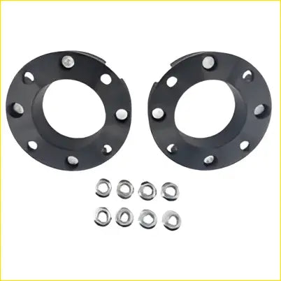 Black flange hubcaps with silver bolts and washers for 35mm front coil strut spacer fit for toyota landcruiser 200 series