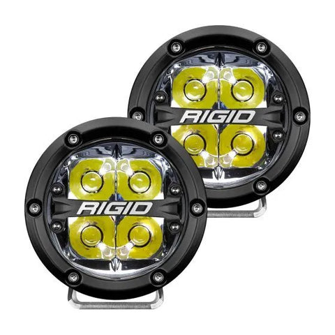 Rigid Industries 360-Series 4In LED Off-Road Fog Light Spot Beam - White Backlight - Pair