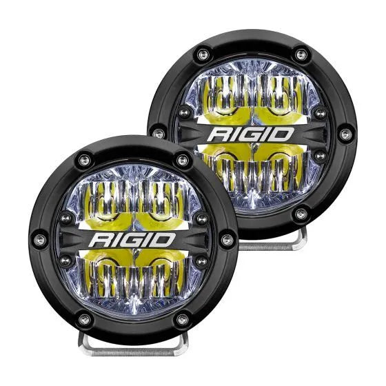 Rigid Industries 360-Series 4In LED Off-Road Fog Light Drive Beam - White Backlight - Pair
