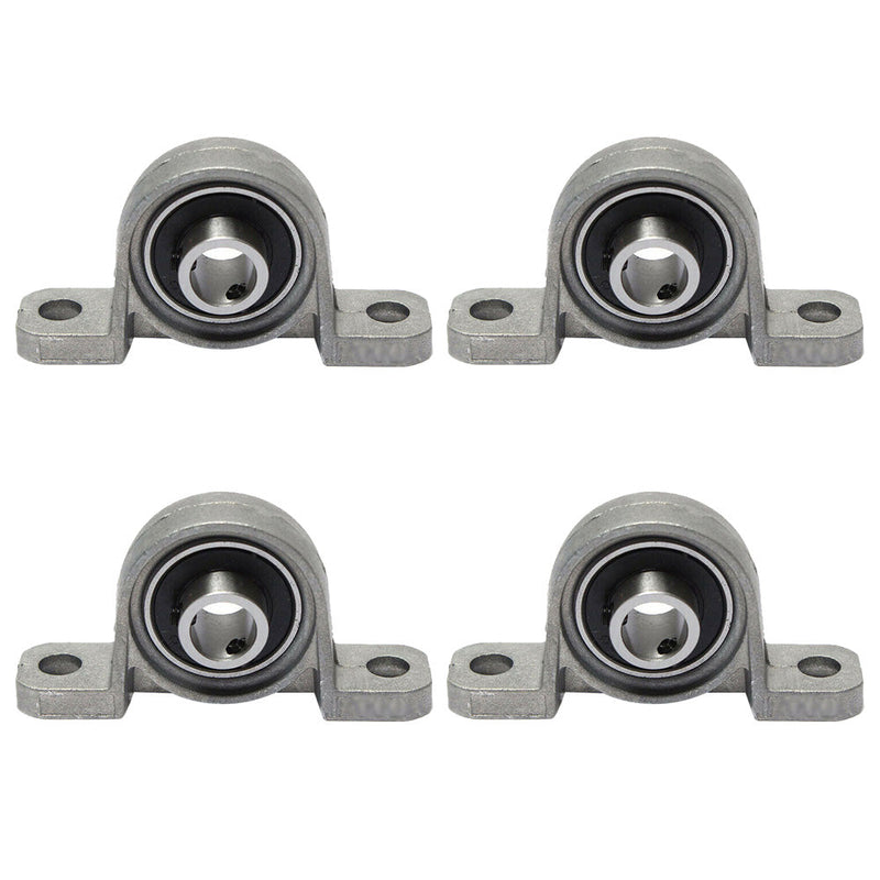 8 / 10 / 12 / 20mm Inner Diameter 4x Ball Bearing Pillow Block Zinc Alloy Metal Suitable