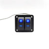 2 Gang Blue LED Light Rocker Switch Panel Dual LED Boat Car Waterproof