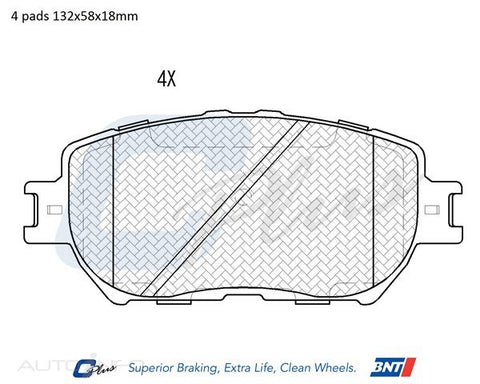 C-Plus Brake Pads Front Toyota Cam 01-On - DB1462CP