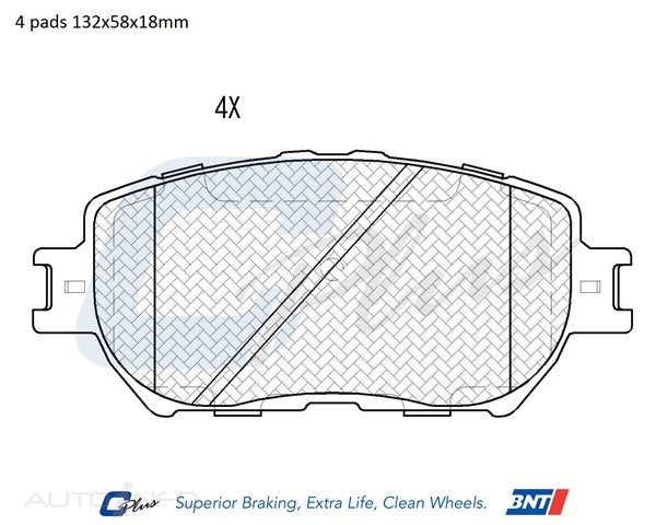 C-Plus Brake Pads Front Toyota Cam 01-On - DB1462CP