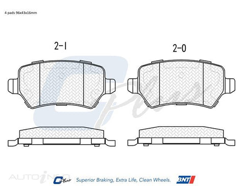 C-Plus Brake Pads Rear Holden Astra Combination - DB1511CP