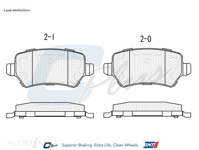 C-Plus Brake Pads Rear Holden Astra Combination - DB1511CP