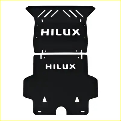 Black plastic floor mat with hilux branding and triangular cutouts for toyota hilux 2005-2015 protection