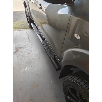 4‑inch Oval Tube Running Board Black Stainless Steel Hilux