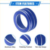 Blue aluminum alloy ac climate control knob ring with textured non slip surface and silver accents for toyota rav4