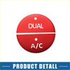 Red aluminum alloy ac switch knob cover trim showing dual and a/c labels for toyota rav4 2019-2022