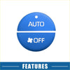 Blue aluminum alloy circular ac mode selector knob cover with auto and off for toyota rav4 2019-2022