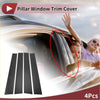 Black carbon fiber textured car door pillar window trim cover for toyota 4runner shown from the back side
