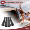 Black carbon fiber style car door pillar window trim cover for toyota alphard with sleek textured finish