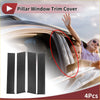 4 pcs black carbon fiber textured car door pillar window trim covers for toyota tacoma 2024 2025