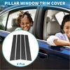 Black carbon fiber textured door pillar window trim cover for Toyota Highlander 2014 to 2019 in 4 pieces