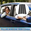 Black carbon fiber style door pillar window trim cover for toyota highlander 2014 to 2019 set of 4 pcs
