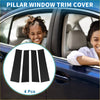 Black pillar window trim cover 4 pieces for 2022-2023 toyota tundra door in durable black material