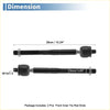 Black front inner tie rod ends with threaded metal ends and rubber bushings for 2004-2010 toyota sienna