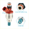 Red and silver fuel injector with teal nozzle tip for toyota 4runner 2.4l trucks 1988-1995