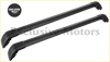 Black plastic roof rail rails for vw amarok 2023-2024 shown from the back side in a 4-piece set