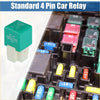 Teal and white 4 pin solenoid relay 12v 40a with printed specs for toyota rav4 1996 shown from the back side