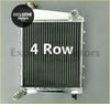 Silver 4-row aluminum radiator with polished finish and cooling fins for austin rover mini cooper 1967-1991