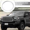 Silver metallic air conditioner outer vent ring trim cover for toyota tacoma 2016-2022 shown from the back side
