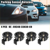 4 x black plastic rear bumper parking sensor retainers with silver inserts for toyota 4wd ute offroad use