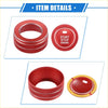 Red metallic engine start stop button cover with textured grip and silver trim for toyota rav4 2019-2023 climate control knob rings