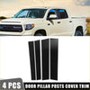 Black door pillar posts cover trim stickers for toyota tundra 2007 to 2021 detail showing back side adhesive panels