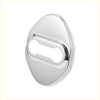 Chrome finished oval keyhole plate with sleek modern design for 4 car door lock latch striker cover caps toyota