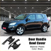 Black plastic door handle bowl cover with carbon fiber texture for toyota rav4 2019-2023 exterior trim