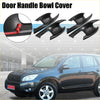 Black carbon fiber textured door handle bowl covers for toyota rav4 2019-2023 exterior trim set of 4